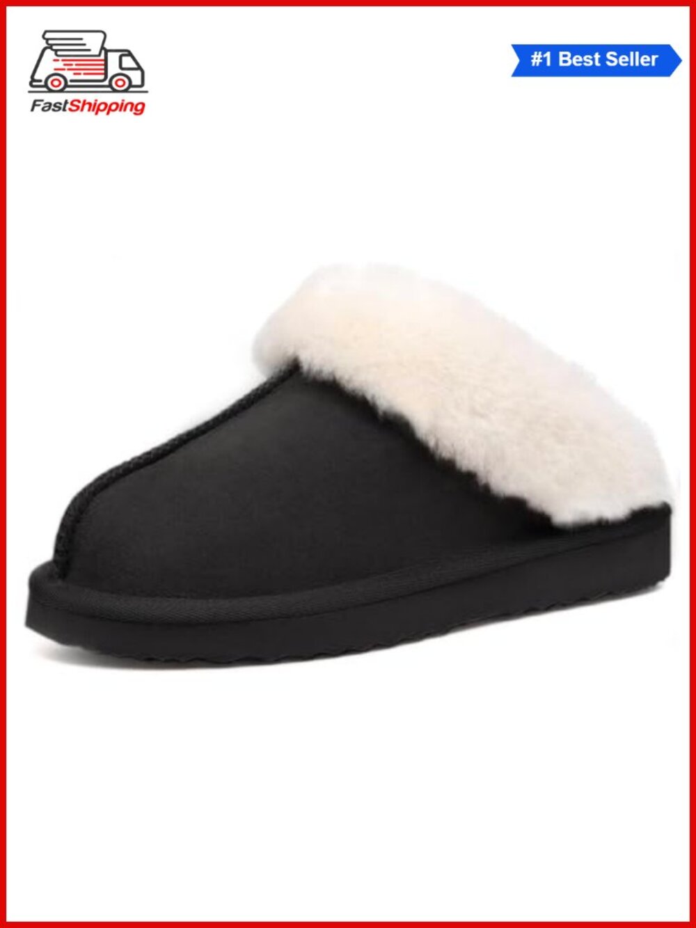✨ LazyStep Women's Madge Faux Fur Slippers Memory Foam Slip On House Shoes